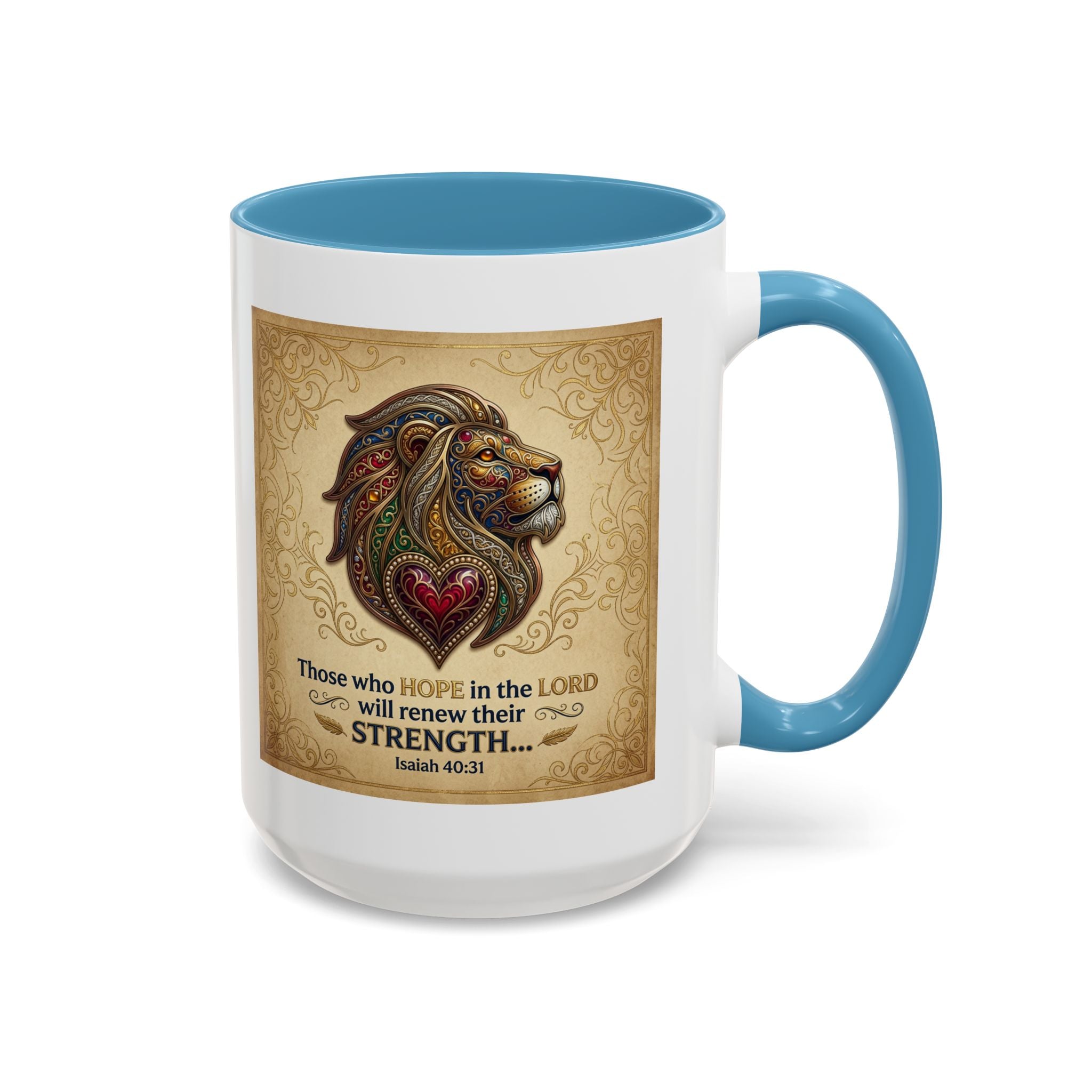 Accent Coffee Mug (11, 15oz) "Those who hope in the Lord..." Isaiah 40:31