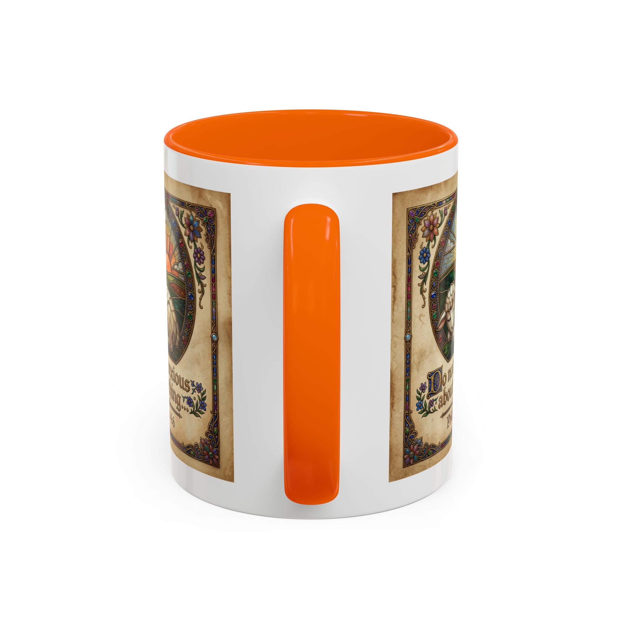 Accent Coffee Mug (11, 15oz) "Be not anxious about anything Phillipians 4:6
