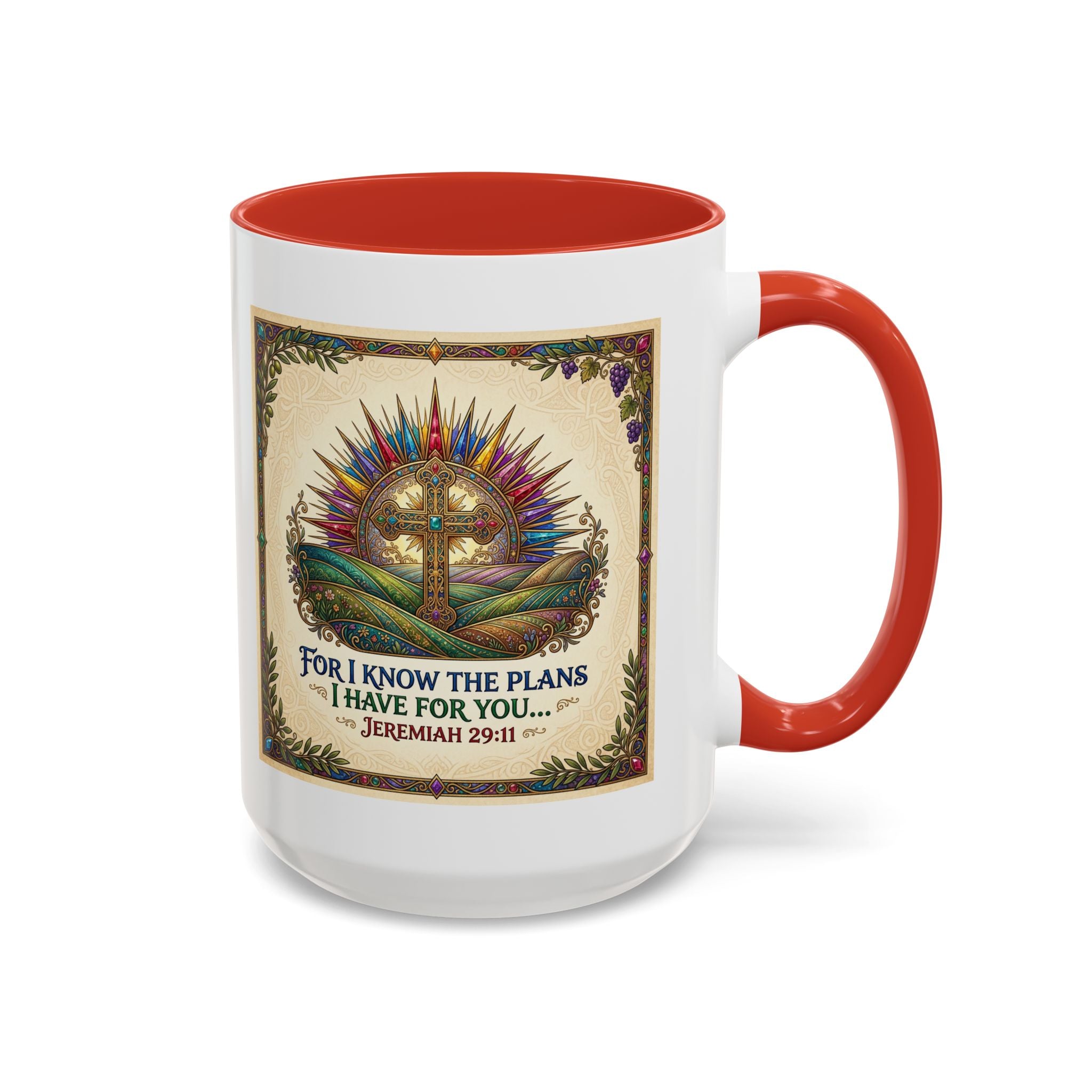 Accent Coffee Mug (11, 15oz) "for I know the plans I have for you" Jeremiah 29:11