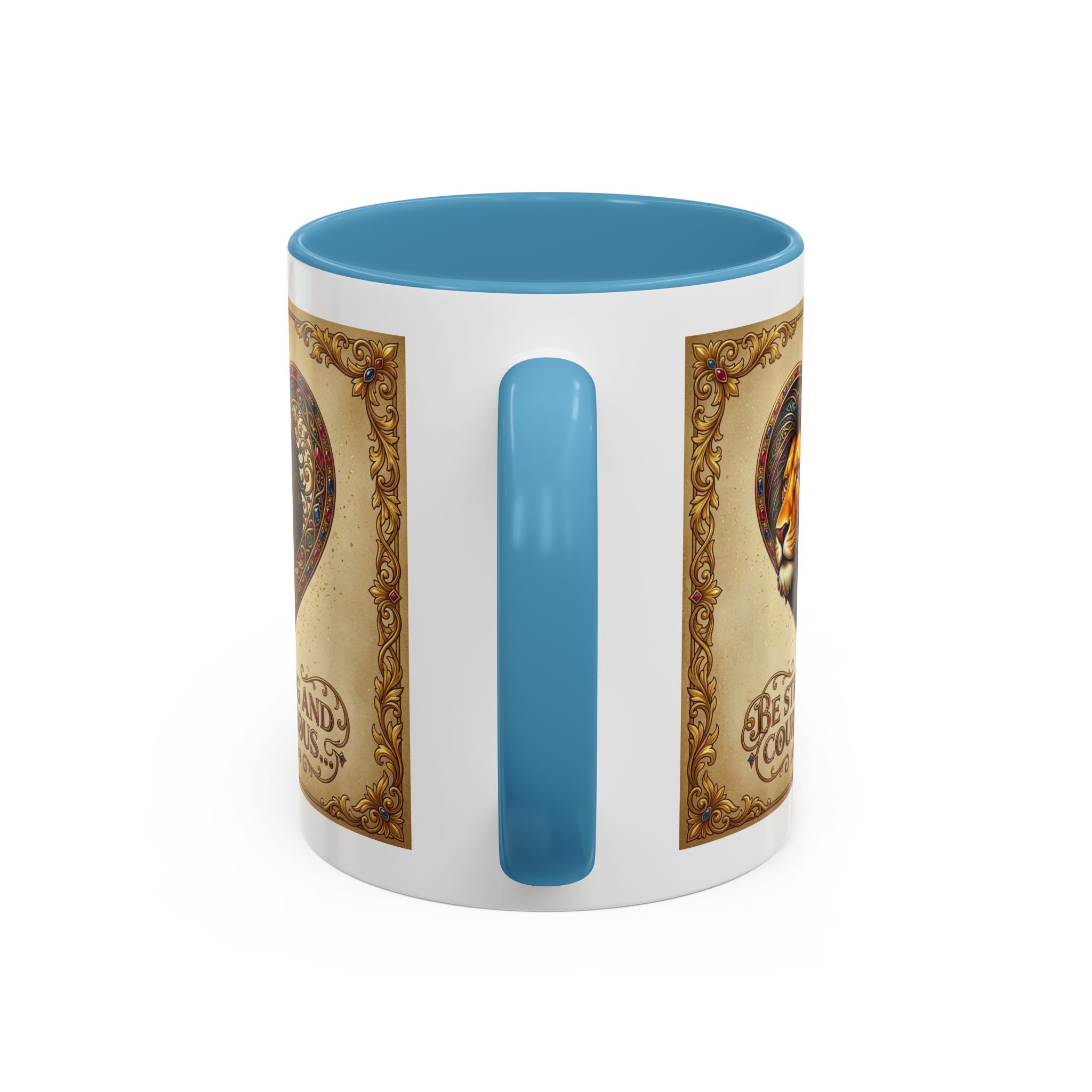 Accent Coffee Mug (11, 15oz) "Be strong and courageous" Joshua 1:9