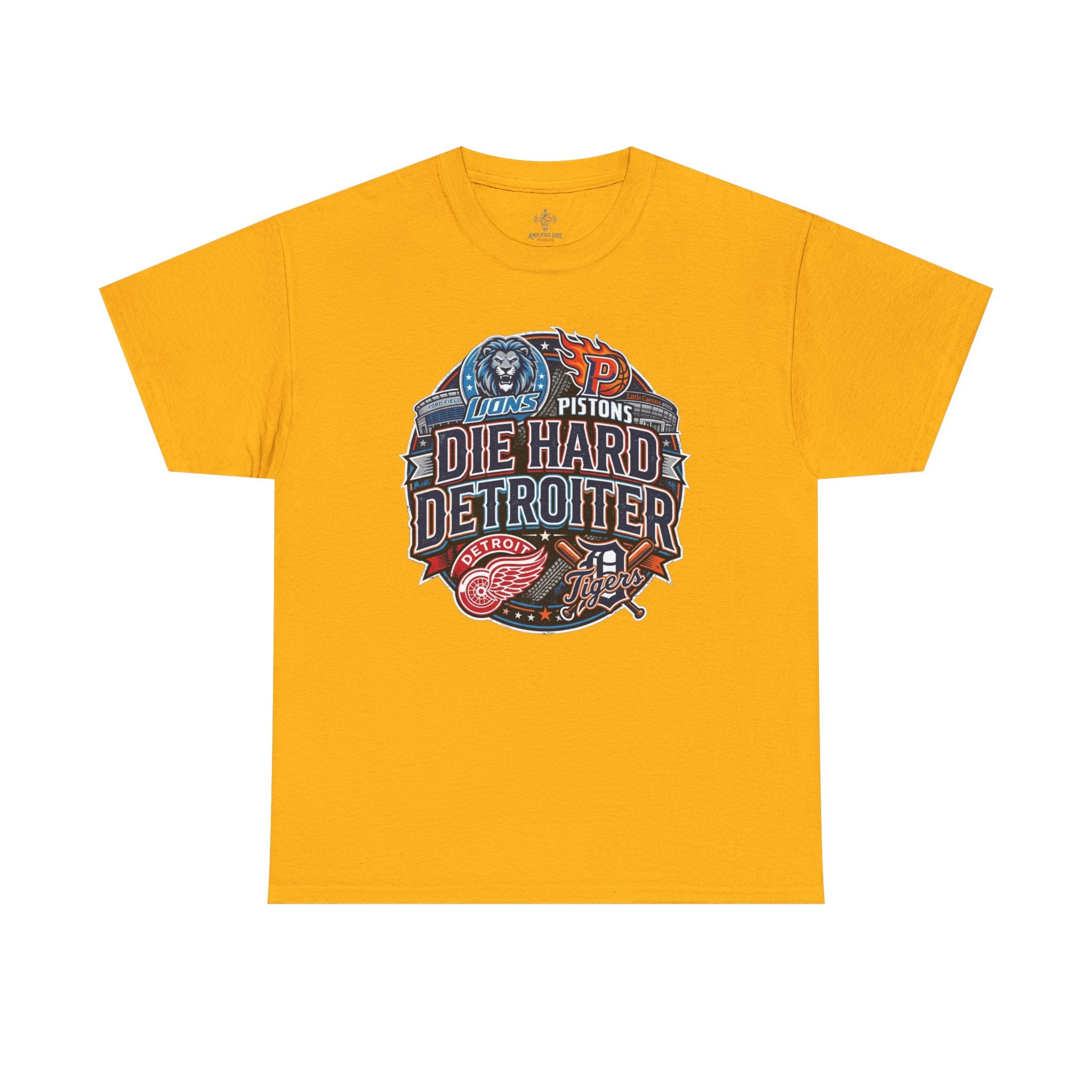 Unisex Heavy Cotton Tee DIE HARD DETROITER, sports style 1