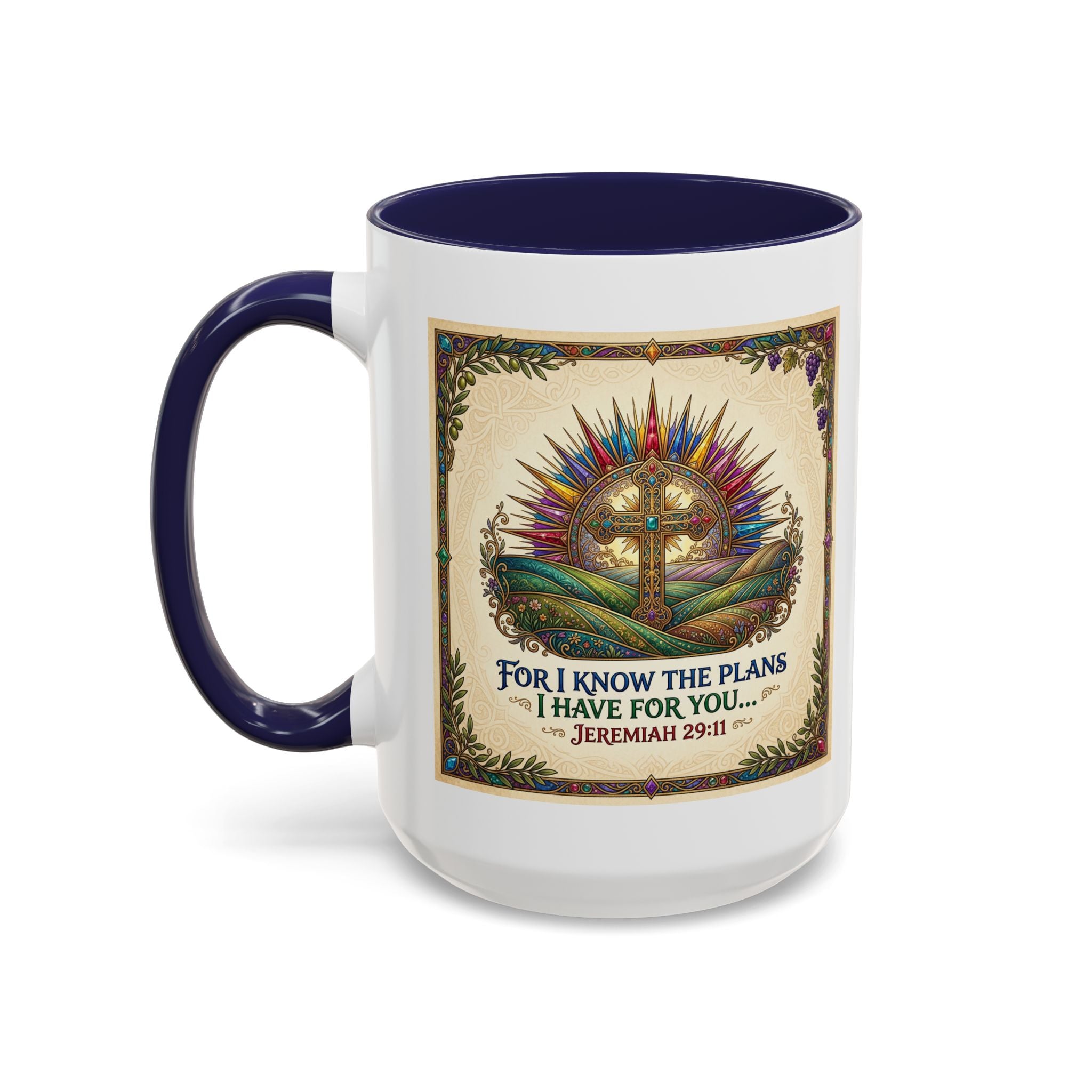 Accent Coffee Mug (11, 15oz) "for I know the plans I have for you" Jeremiah 29:11