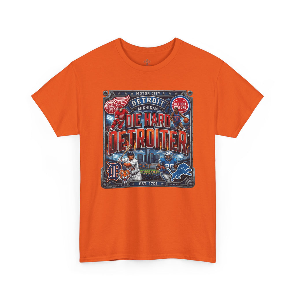 Unisex Heavy Cotton Tee DIE HARD DETROITER, sports style 2