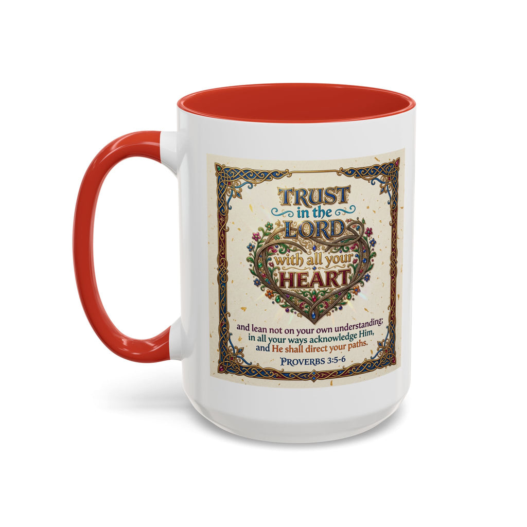Accent Coffee Mug (11, 15oz) "Trust in the Lord..."  Poverbs 3:5-6
