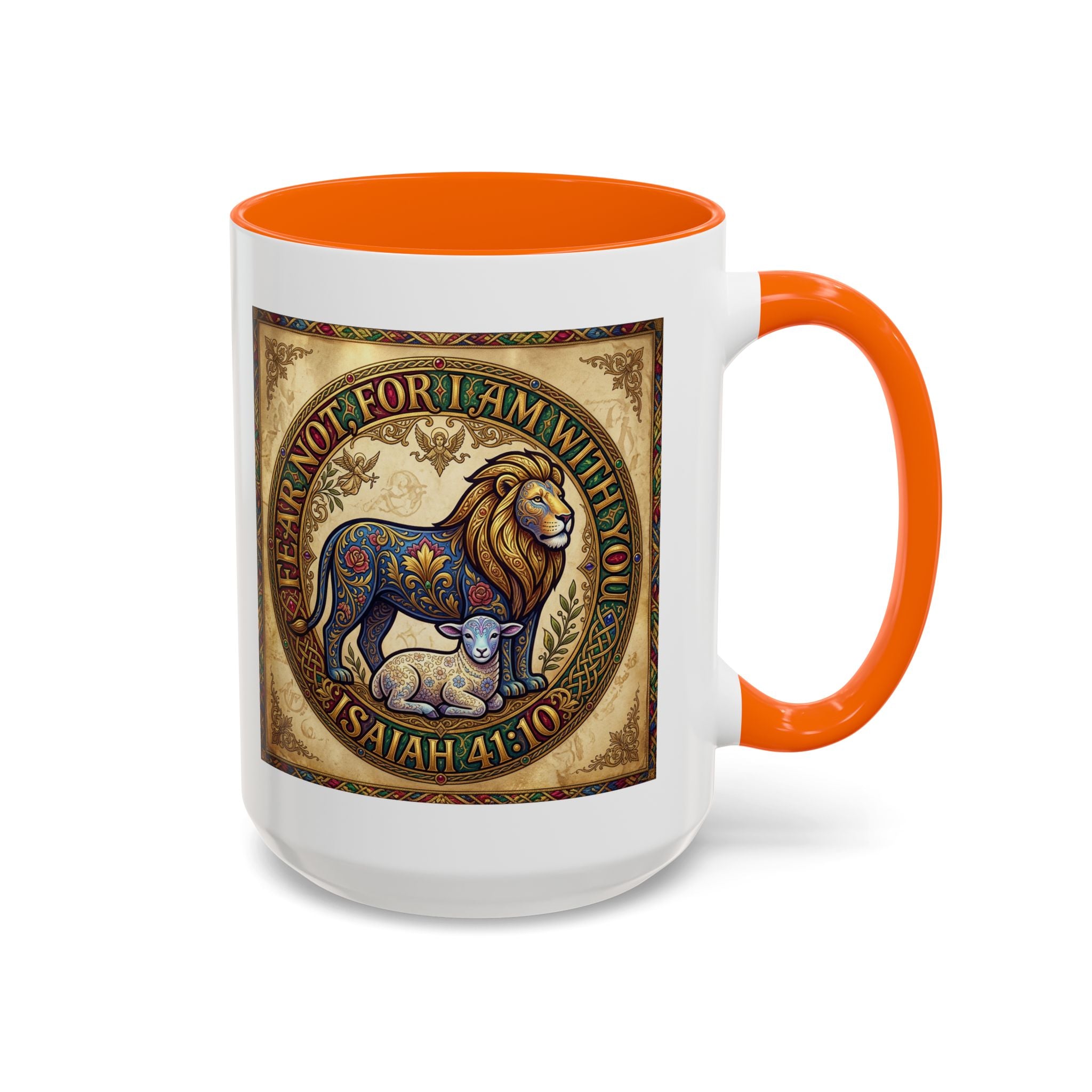 Accent Coffee Mug (11, 15oz) "Fear not, for I am with you" Isaiah 41:10
