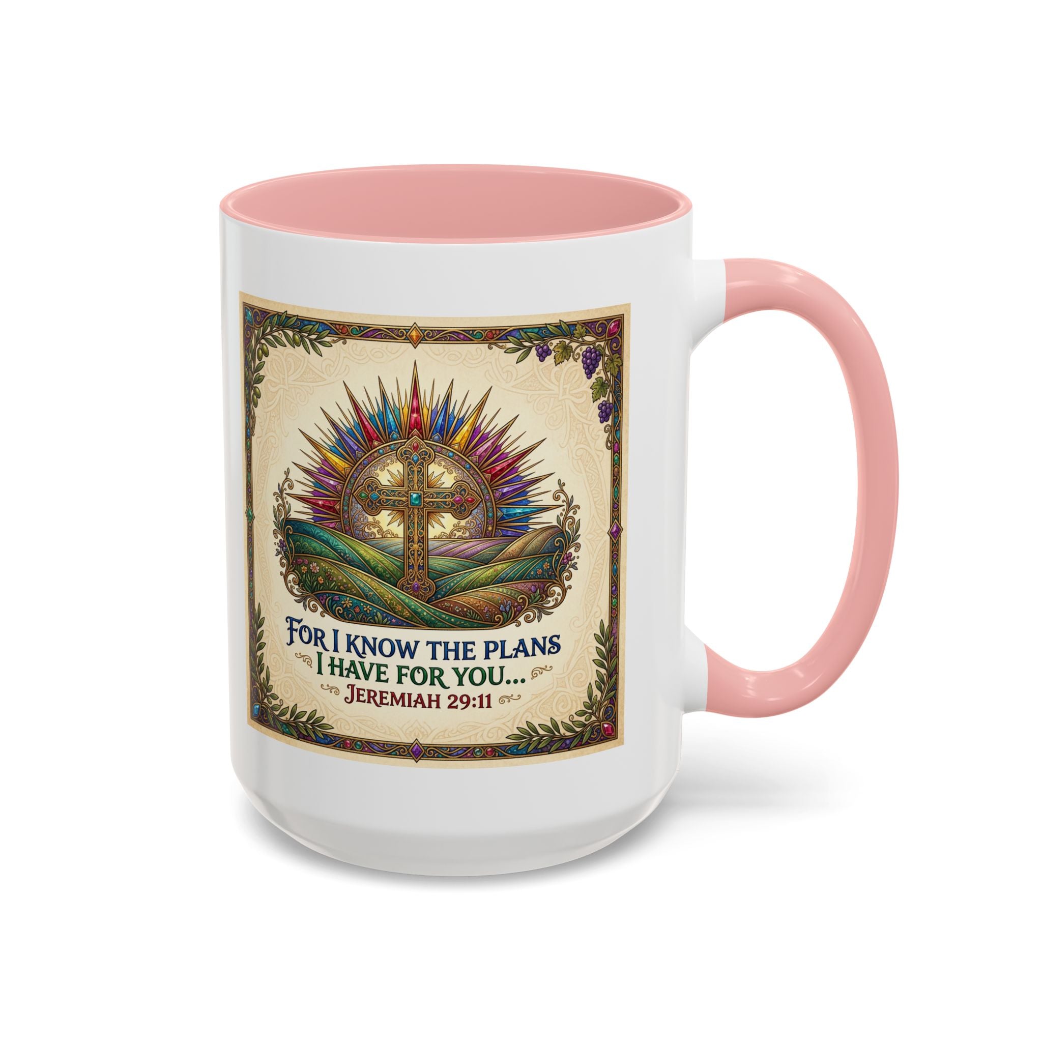 Accent Coffee Mug (11, 15oz) "for I know the plans I have for you" Jeremiah 29:11